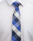 Immortal Royal Blue Grey Navy White Checkered Dress Tie