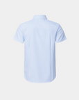 Phenom Classic Light Blue Striped Short Sleeve Dress Shirt