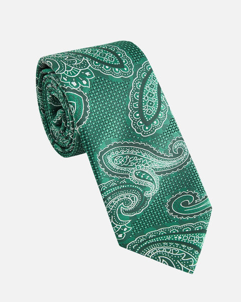 Immortal Paisley Tie Green