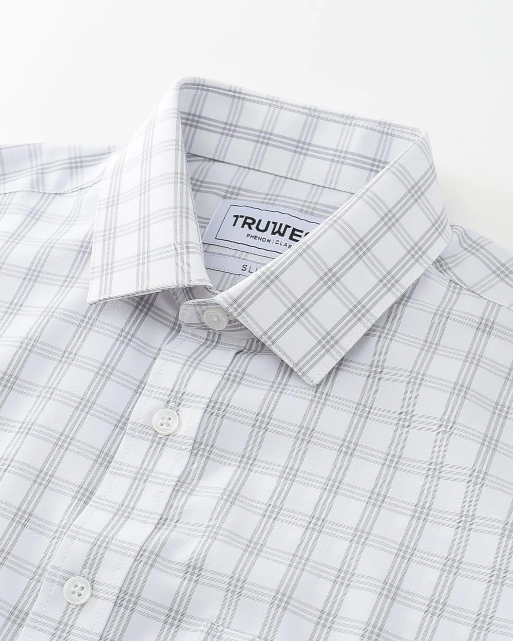 Phenom Classic Grey Tartan Short Sleeve Dress Shirt