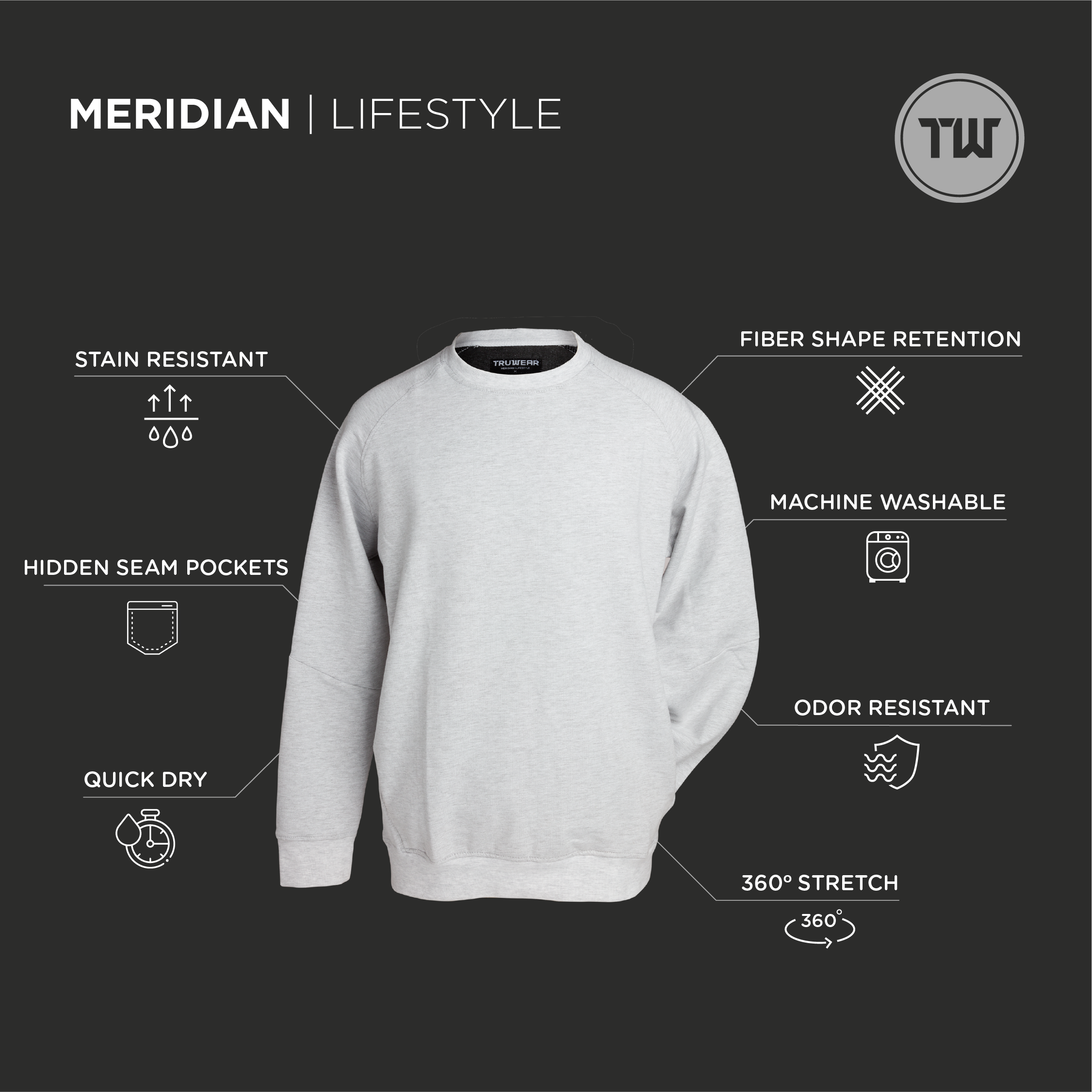 Meridian Heather Grey Crewneck