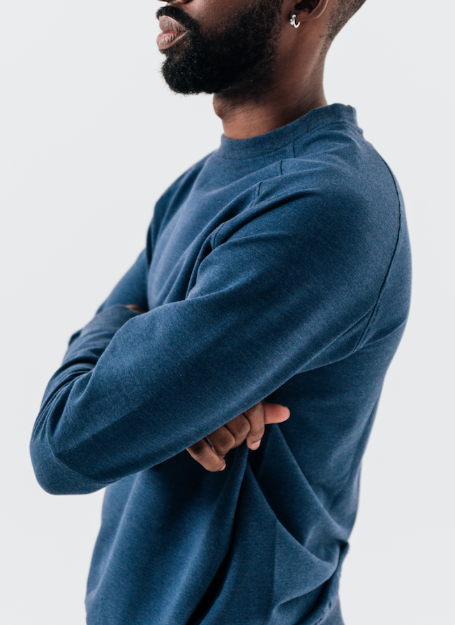 Meridian Heather Navy Crewneck